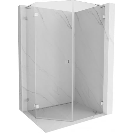 Mexen Lunar L Pentagonal Shower Enclosure Left Hinged 80 x 90 cm, Transparent, Chrome - 831L-080L-090P-01-00-L