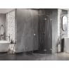 Mexen Lunar pentagonal pivot shower enclosure right 80 x 90 cm, transparent, chrome - 831-080P-090L-01-00-P