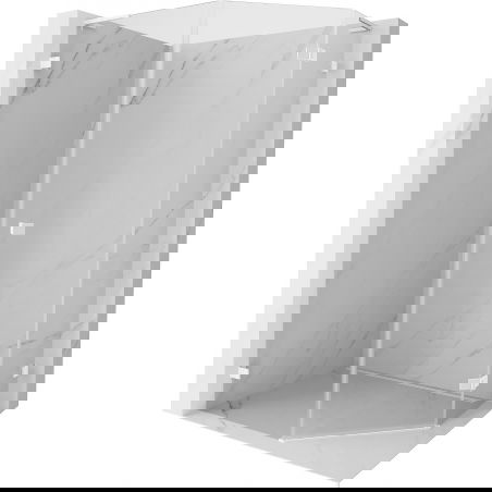 Mexen Lunar L pentagonal right-hinged shower enclosure 80 x 90 cm, transparent, white - 831L-080P-090L-20-00-P