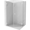 Mexen Lunar L pentagonal right-hinged shower enclosure 80 x 100 cm, transparent, white - 831L-080P-100L-20-00-P