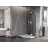 Mexen Lunar pentagonal right hinged shower enclosure 80 x 100 cm, transparent, white - 831-080P-100L-20-00-P