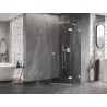Mexen Lunar pentagonal right hinged shower enclosure 80 x 100 cm, transparent, white - 831-080P-100L-20-00-P