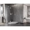 Mexen Lunar L pentagonal shower cabin with left hinged door 80 x 90 cm, transparent, white - 831L-080L-090P-20-00-L