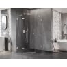 Mexen Lunar pentagonal left-hinged shower cabin 80 x 90 cm, transparent, white - 831-080L-090P-20-00-L
