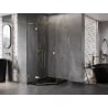 Mexen Lunar L pentagonal left hinged shower enclosure 90 x 100 cm, transparent, gold - 831L-090L-100P-50-00-L