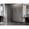 Mexen Lunar Pentagonal Shower Enclosure Left Swing 80 x 100 cm, Transparent, Gold - 831-080L-100P-50-00-L