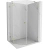 Mexen Lunar pentagonal left-opening shower enclosure 90 x 100 cm, transparent, gold - 831-090L-100P-50-00-L