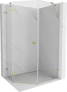 Mexen Lunar pentagonal left-opening shower enclosure 90 x 100 cm, transparent, gold - 831-090L-100P-50-00-L