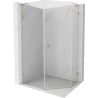 Mexen Lunar L pentagonal shower enclosure, right hinged, 80 x 90 cm, transparent, gold - 831L-080P-090L-50-00-P