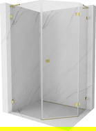 Mexen Lunar L pentagonal shower enclosure right-hinged 90 x 100 cm, transparent, gold - 831L-090P-100L-50-00-P