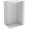 Mexen Lunar L pentagonal shower enclosure hinged left 80 x 100 cm, transparent, brushed gold - 831L-080L-100P-55-00-L