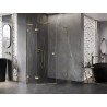 Mexen Lunar L pentagonal shower enclosure hinged left 80 x 100 cm, transparent, brushed gold - 831L-080L-100P-55-00-L