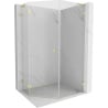 Mexen Lunar L pentagonal shower cabin, left-handed hinged 90 x 100 cm, transparent, brushed gold - 831L-090L-100P-55-00-L