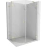 Mexen Lunar pentagonal left hinged shower enclosure 80 x 90 cm, transparent, brushed gold - 831-080L-090P-55-00-L