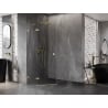 Mexen Lunar pentagonal left hinged shower enclosure 80 x 90 cm, transparent, brushed gold - 831-080L-090P-55-00-L
