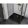 Mexen Apia sliding shower cabin 100 x 90 cm, transparent, gold + Flat tray, black - 840-100-090-50-00-4070G