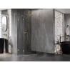Mexen Lunar Pentagonal Shower Enclosure Left Hinged 80 x 100 cm, Transparent, Brushed Gold - 831-080L-100P-55-00-L
