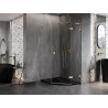 Mexen Lunar L pentagon swinging right shower cabin 80 x 100 cm, transparent, brushed gold - 831L-080P-100L-55-00-P