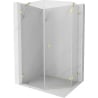 Mexen Lunar pentagonal shower enclosure hinged right 80 x 90 cm, transparent, brushed gold - 831-080P-090L-55-00-P