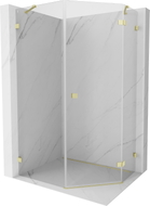 Mexen Lunar Pentagonal Hinged Right Shower Cabin 80 x 90 cm, Transparent, Gold Brushed - 831-080P-090L-55-00-P