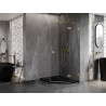 Mexen Lunar Pentagonal Hinged Right Shower Cabin 80 x 90 cm, Transparent, Gold Brushed - 831-080P-090L-55-00-P