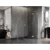 Mexen Lunar Pentagonal Hinged Right Shower Cabin 80 x 90 cm, Transparent, Gold Brushed - 831-080P-090L-55-00-P