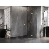 Mexen Lunar Pentagonal Hinged Right Shower Cabin 80 x 90 cm, Transparent, Gold Brushed - 831-080P-090L-55-00-P