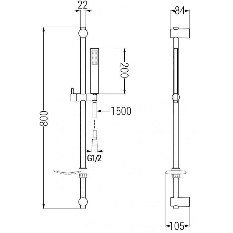 Mexen DF00 adjustable shower set, white - 785004582-20