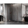 Mexen Lunar L pentagonal left-hinged shower cabin 80 x 90 cm, transparent, rose gold - 831L-080L-090P-60-00-L