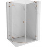 Mexen Lunar L pentagonal shower cabin hinged left 80 x 100 cm, transparent, pink gold - 831L-080L-100P-60-00-L