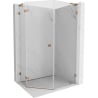 Mexen Lunar L pentagonal shower enclosure left hinge 80 x 100 cm, transparent, pink gold - 831L-080L-100P-60-00-L