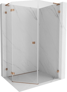 Mexen Lunar L pentagonal shower cabin hinged left 80 x 100 cm, transparent, pink gold - 831L-080L-100P-60-00-L