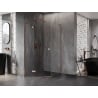 Mexen Lunar L pentagonal shower enclosure left hinge 80 x 100 cm, transparent, pink gold - 831L-080L-100P-60-00-L