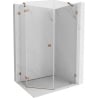 Mexen Lunar Pentagonal Left-Hinged Shower Enclosure 80 x 100 cm, Transparent, Rose Gold - 831-080L-100P-60-00-L