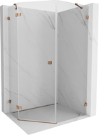 Mexen Lunar pentagonal left hinged shower cabin 90 x 100 cm, transparent, rose gold - 831-090L-100P-60-00-L