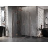 Mexen Lunar pentagonal left hinged shower cabin 90 x 100 cm, transparent, rose gold - 831-090L-100P-60-00-L