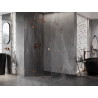 Mexen Lunar pentagonal left hinged shower cabin 90 x 100 cm, transparent, rose gold - 831-090L-100P-60-00-L