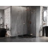 Mexen Lunar L right-side hinged pentagonal shower cabin 80 x 100 cm, transparent, rose gold - 831L-080P-100L-60-00-P