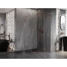 Mexen Lunar L right-side hinged pentagonal shower cabin 80 x 100 cm, transparent, rose gold - 831L-080P-100L-60-00-P