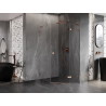 Mexen Lunar L right-side hinged pentagonal shower cabin 80 x 100 cm, transparent, rose gold - 831L-080P-100L-60-00-P