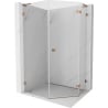 Mexen Lunar L Pentagonal Hinged Shower Enclosure Right 90 x 100 cm, Transparent, Rose Gold - 831L-090P-100L-60-00-P