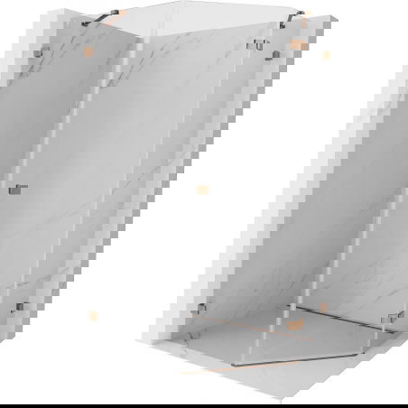 Mexen Lunar five-sided right hinged shower enclosure 80 x 90 cm, transparent, rose gold - 831-080P-090L-60-00-P