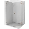 Mexen Lunar Pentagonal Right Swing Shower Enclosure 80 x 90 cm, Transparent, Rose Gold - 831-080P-090L-60-00-P