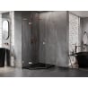 Mexen Lunar L pentagonal shower enclosure swing left 80 x 90 cm, transparent, brushed copper - 831L-080L-090P-65-00-L