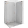 Mexen Lunar L pentagon shower enclosure, left hinged 90 x 100 cm, transparent, brushed copper - 831L-090L-100P-65-00-L