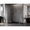 Mexen Lunar L pentagonal hinged left shower cabin 90 x 100 cm, transparent, brushed copper - 831L-090L-100P-65-00-L