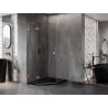 Mexen Lunar pentagonal left hinged shower cabin 80 x 90 cm, transparent, brushed copper - 831-080L-090P-65-00-L