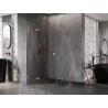 Mexen Lunar pentagonal left hinged shower cabin 80 x 90 cm, transparent, brushed copper - 831-080L-090P-65-00-L