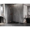 Mexen Lunar pentagon-shaped left-hinged shower cabin 90 x 100 cm, transparent, brushed copper - 831-090L-100P-65-00-L