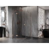 Mexen Lunar pentagon-shaped left-hinged shower cabin 90 x 100 cm, transparent, brushed copper - 831-090L-100P-65-00-L